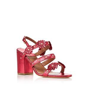 LAURENCE DACADE Womens Pink Decoration Block Heel Leather Slingback Sandal 36